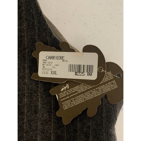 Bevilacqua Men’s 100% Wool Vest Gray Brown Stripe Viscose Blend NWT XXL - Picture 4 of 10